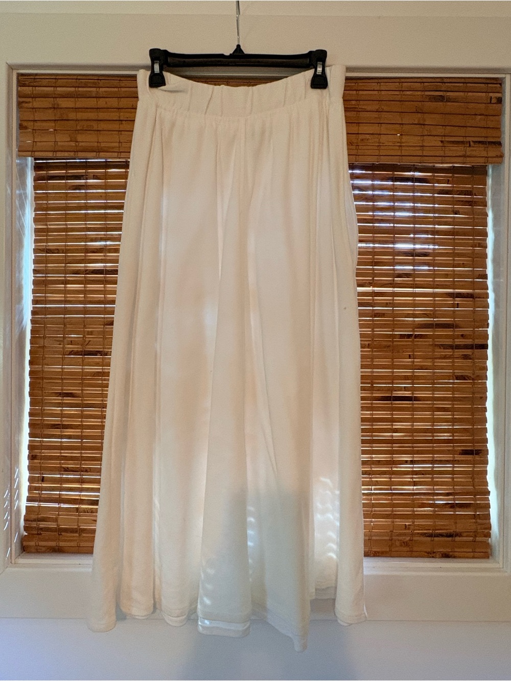 Flowing Creamy white  Maxi Skirt with Comfortable Waistband